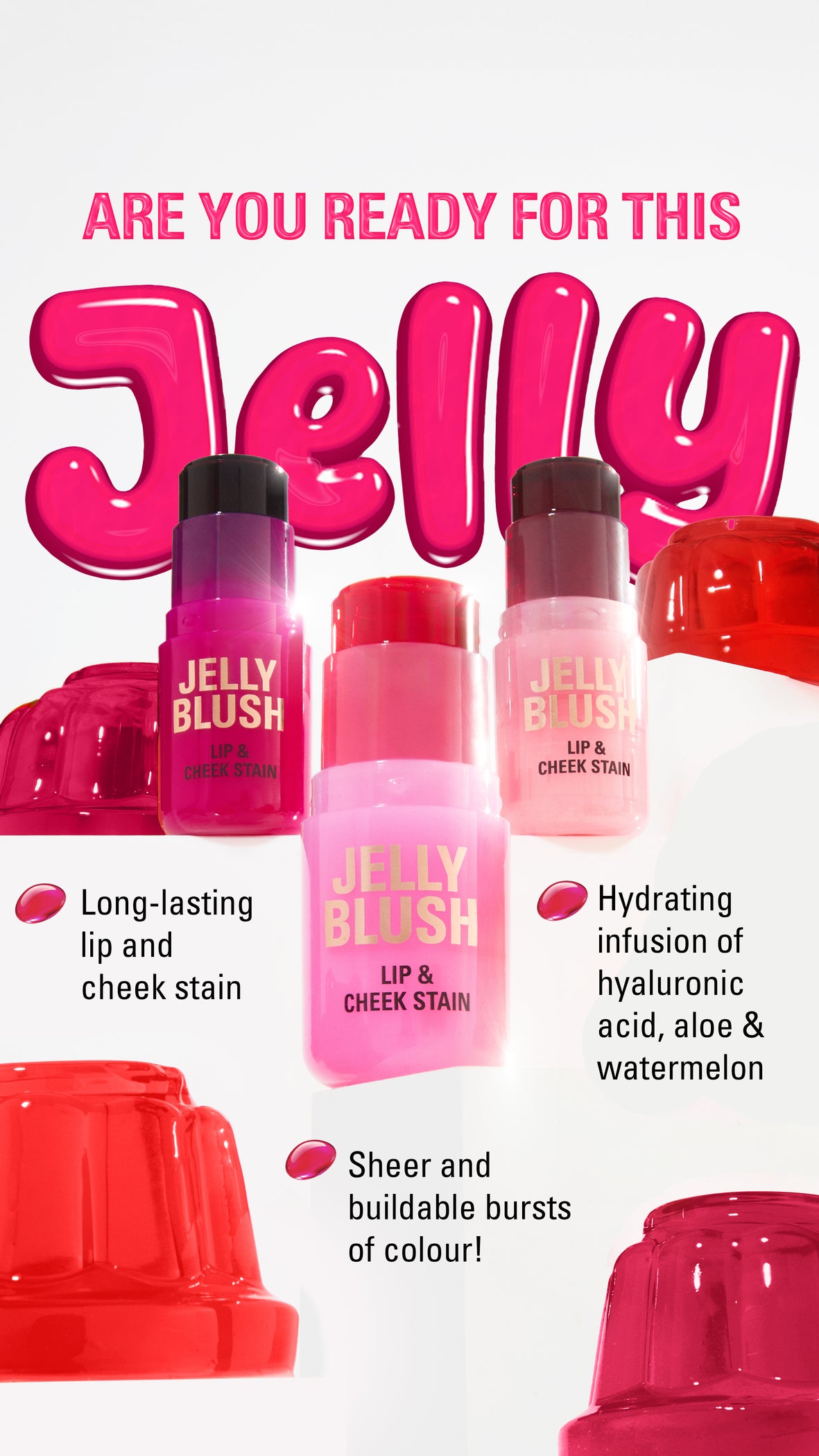 Revolution Jelly Blush Stick Lip and Cheek Stain Peach Orange