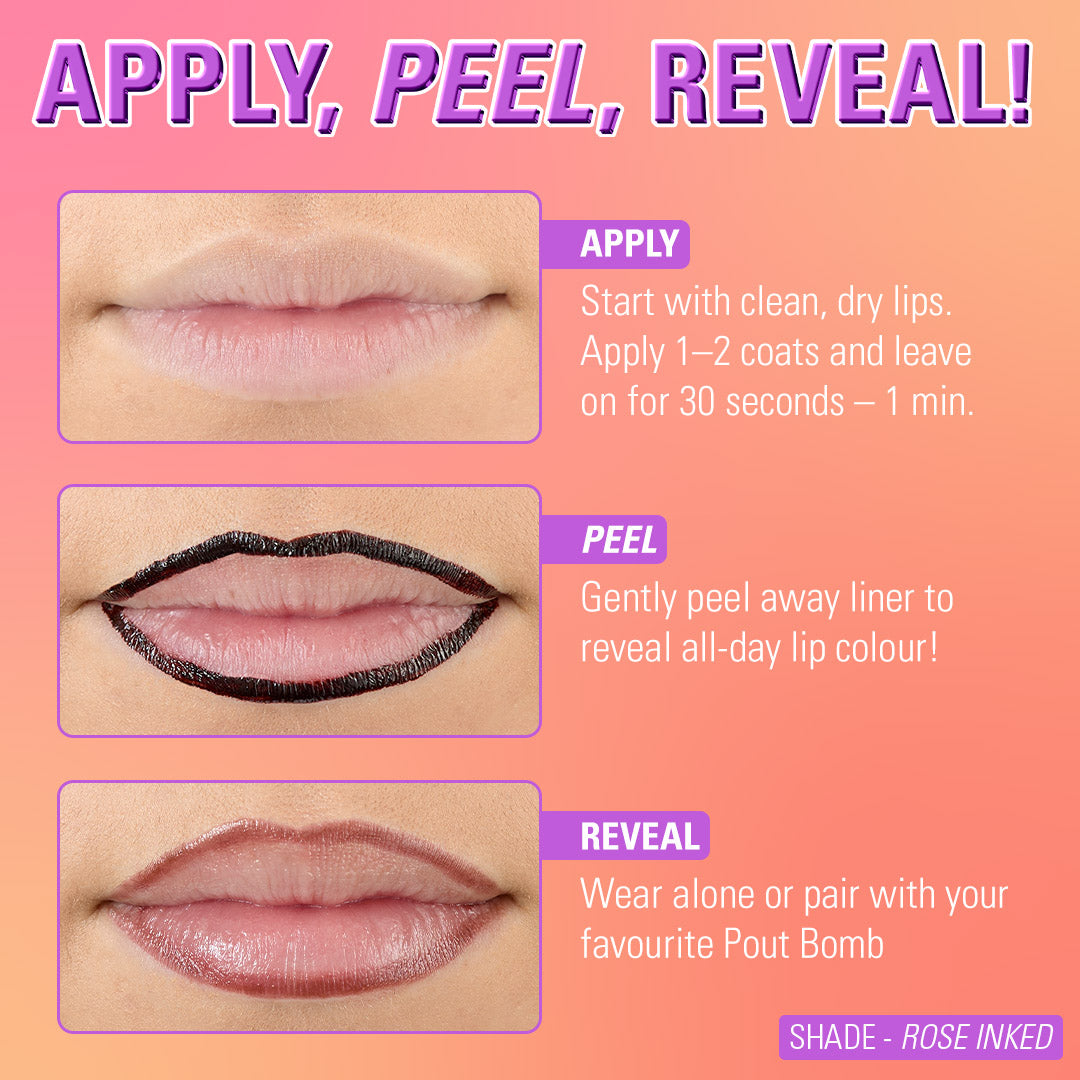 Revolution Lip Shift Ink Peel Off Lipliner Stain Red Reveal
